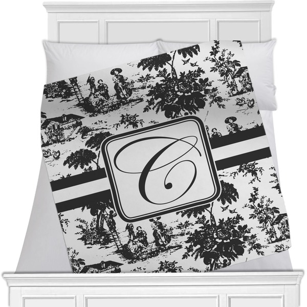 Custom Toile Minky Blanket - Toddler / Throw - 60"x50" - Single Sided (Personalized)
