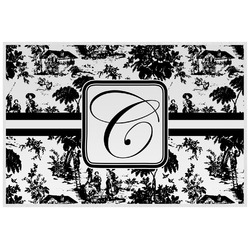 Toile Laminated Placemat w/ Initial