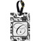 Toile Plastic Luggage Tag - Rectangular w/ Initial