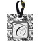 Toile Plastic Luggage Tag - Square w/ Initial