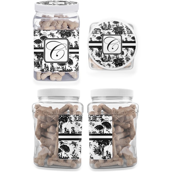 Toile Pet Treat Jar - Multiple Angles