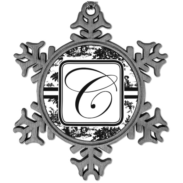 Custom Toile Vintage Snowflake Ornament (Personalized)