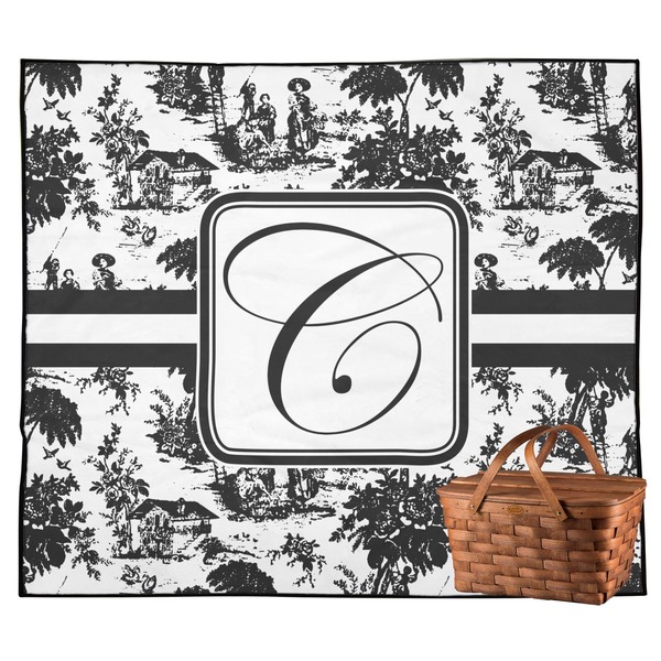 Custom Toile Outdoor Picnic Blanket (Personalized)