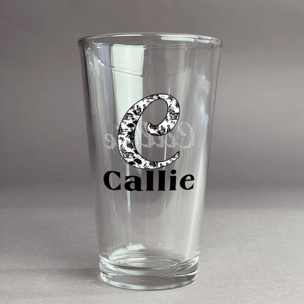 Custom Toile Pint Glass - Full Color Logo (Personalized)