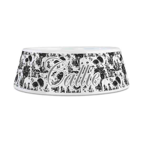 Toile Plastic Dog Bowls - Medium - FRONT
