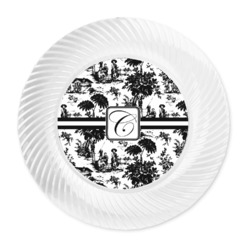 Toile Plastic Party Dinner Plates - 10" (Personalized)
