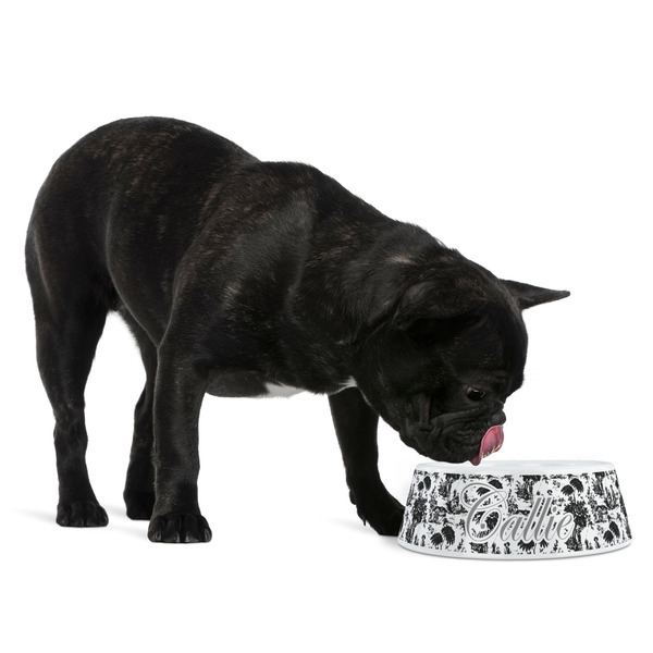 Toile Plastic Pet Bowls - Medium - LIFESTYLE