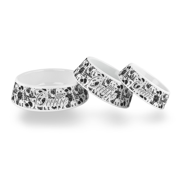 Toile Plastic Pet Bowls - PARENT MAIN