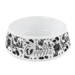 Toile Plastic Dog Bowl - Small (Personalized)