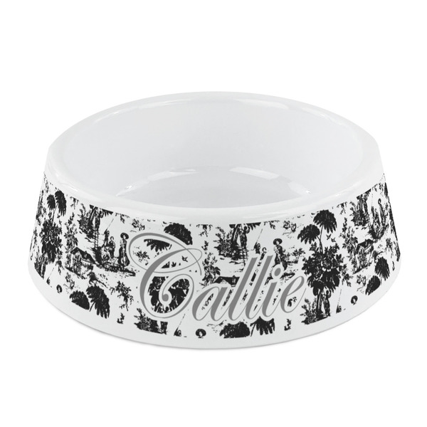 Custom Toile Plastic Dog Bowl - Small (Personalized)