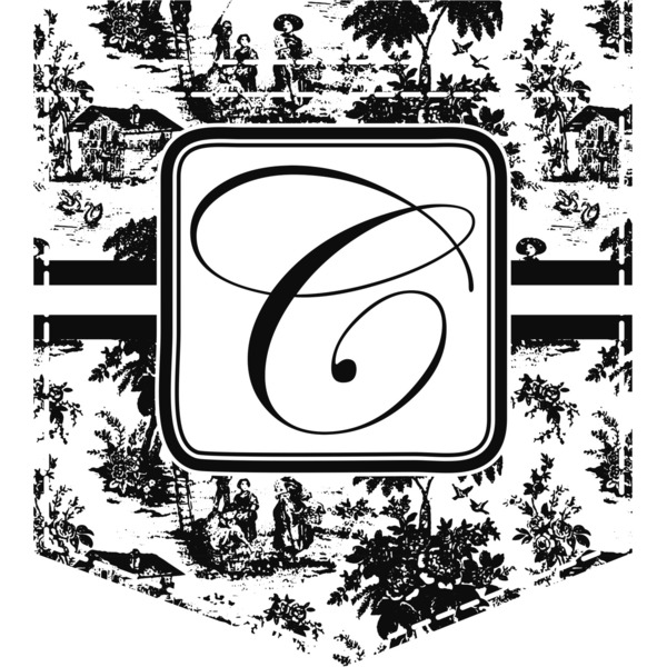 Custom Toile Iron On Faux Pocket (Personalized)