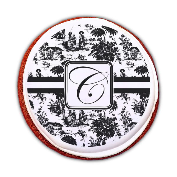 Toile Printed Icing Circle - Medium - On Cookie
