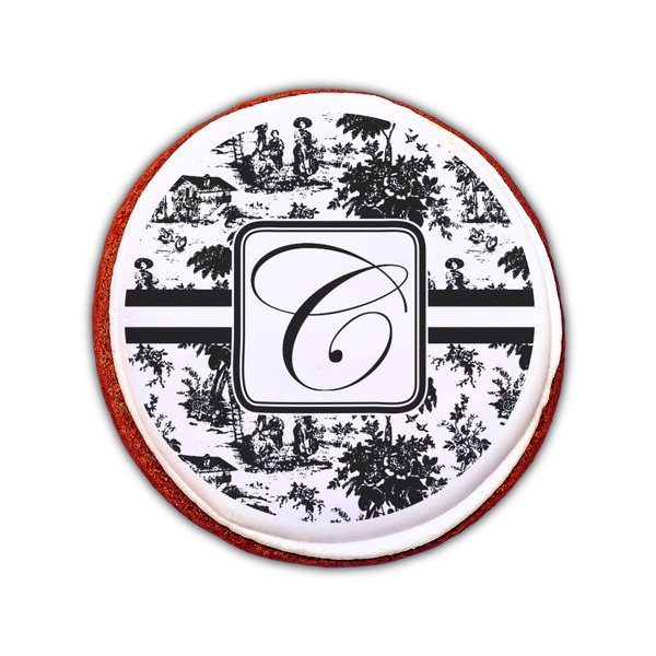 Toile Printed Icing Circle - Small - On Cookie