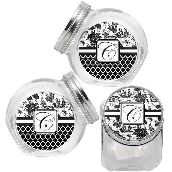 Toile Puppy Treat Jar - Top Left Right