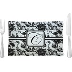 Toile Rectangular Glass Lunch / Dinner Plate - Single or Set (Personalized)