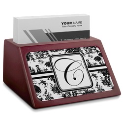 Toile Red Mahogany Business Card Holder (Personalized)