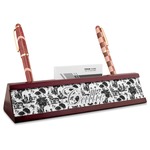 Toile Red Mahogany Nameplate with Business Card Holder (Personalized)