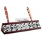 Toile Red Mahogany Nameplates with Business Card Holder - Angle