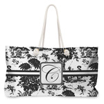 Toile Large Tote Bag with Rope Handles (Personalized)
