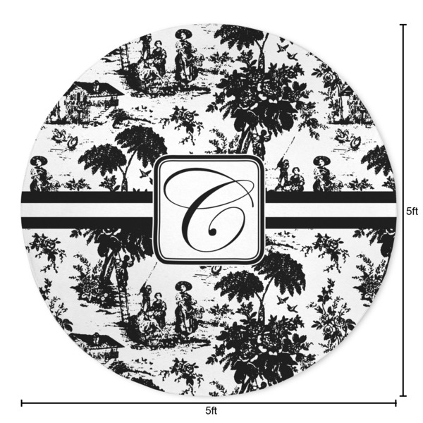 Toile Round Area Rug - Size