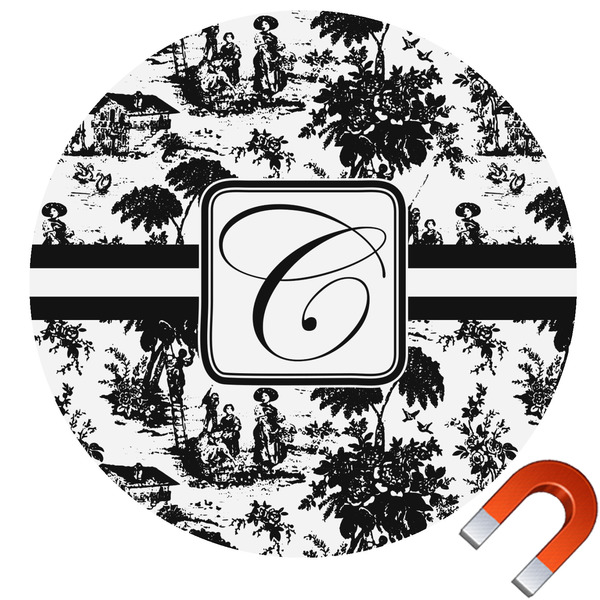 Custom Toile Round Car Magnet - 10" (Personalized)