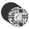 Toile Round Rubber Backed Coasters - Set of 4 (Personalized)