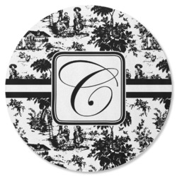 Toile Round Rubber Backed Coaster (Personalized)