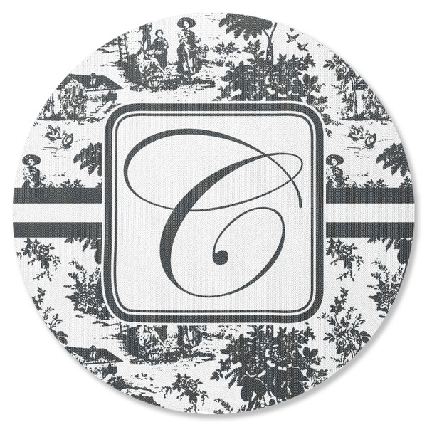 Custom Toile Round Rubber Backed Coaster (Personalized)