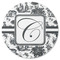 Toile Round Rubber Backed Coaster (Personalized)