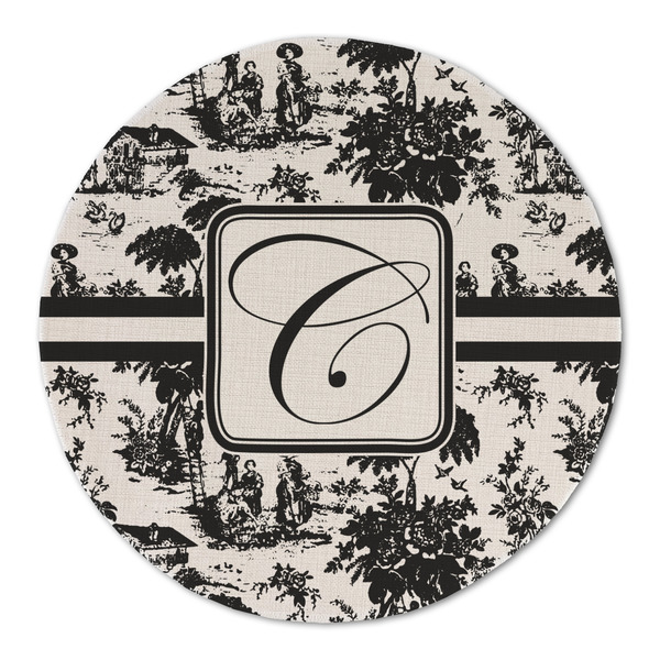 Toile Round Linen Placemats - FRONT (Double Sided)