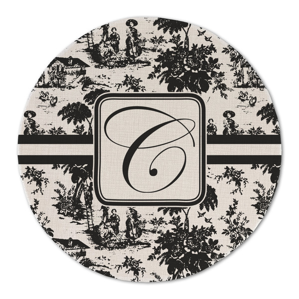 Custom Toile Round Linen Placemat - Single Sided (Personalized)