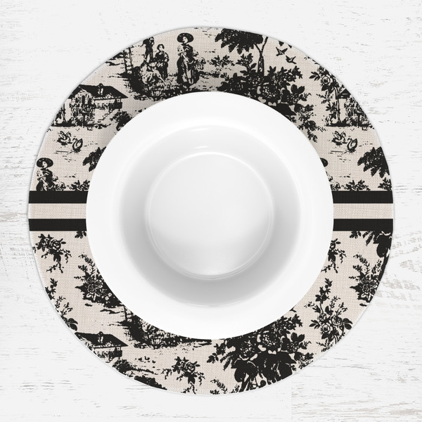Toile Round Linen Placemats - LIFESTYLE (single)
