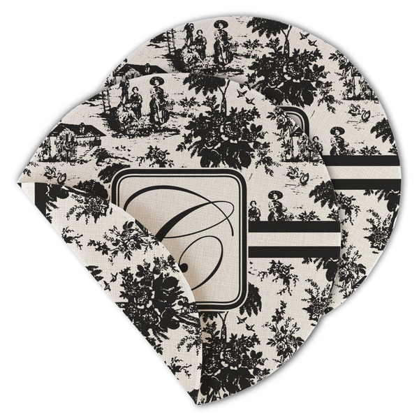 Toile Round Linen Placemats - MAIN (Double-Sided)