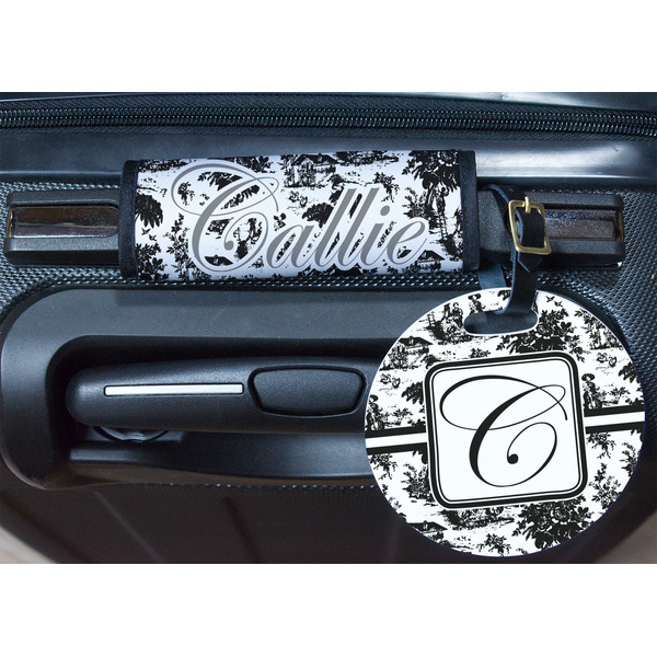 Toile Round Luggage Tag & Handle Wrap - In Context