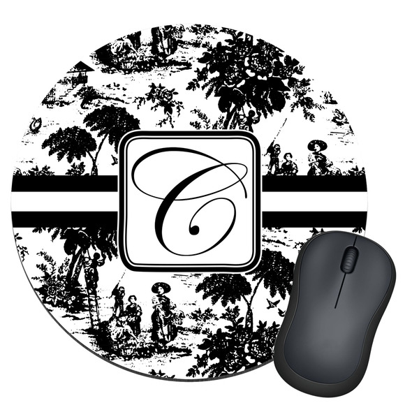 Custom Toile Round Mouse Pad (Personalized)