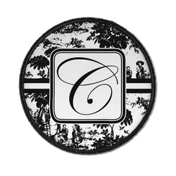 Toile Iron On Round Patch w/ Initial