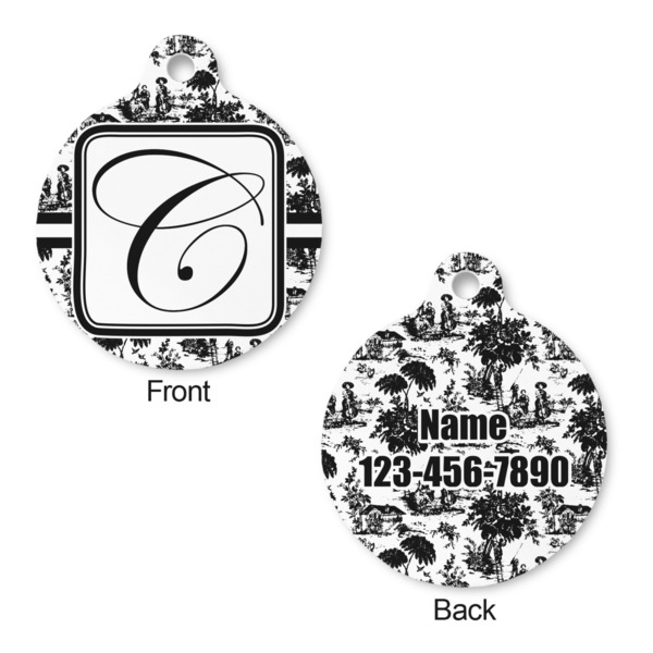 Toile Round Pet ID Tag - Large - Approval