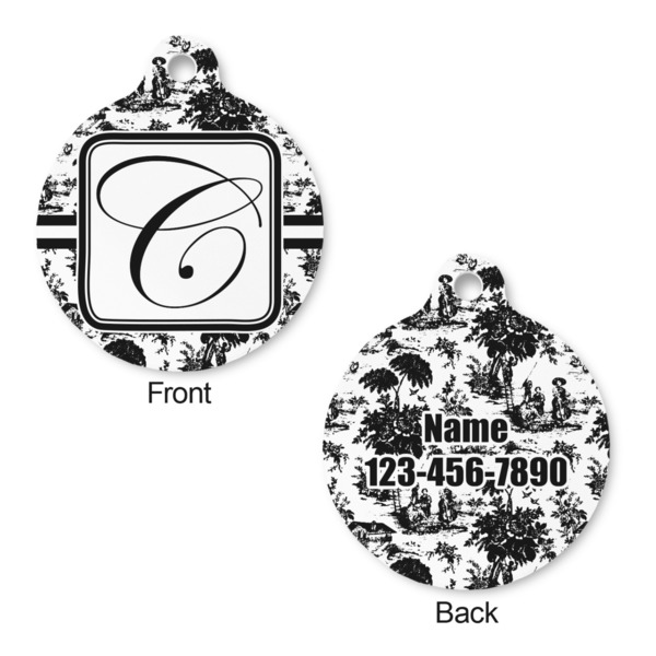 Toile Round Pet Tag - Front & Back