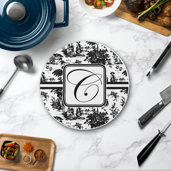 Toile Round Stone Trivet - In Context View