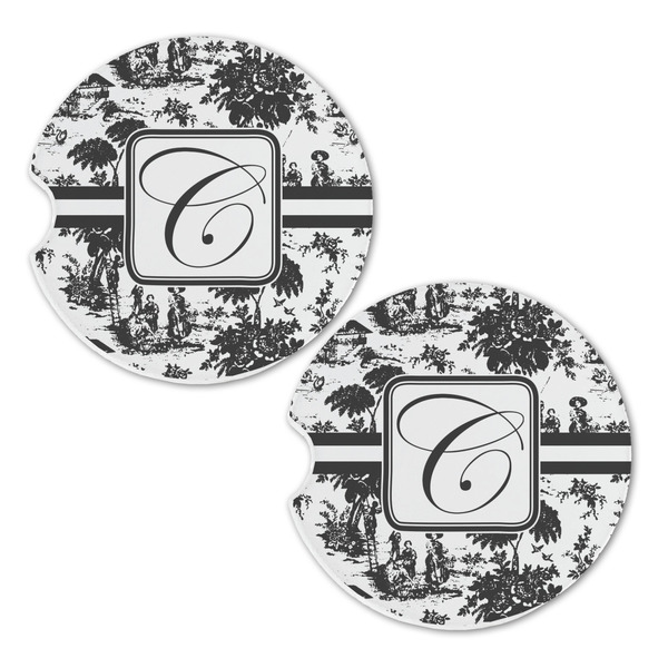 Toile Sandstone Car Coasters - Set of 2