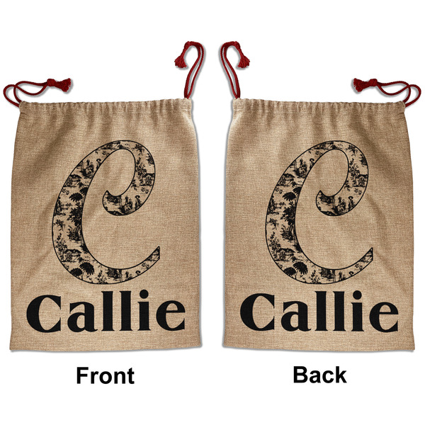Custom Toile Santa Sack - Front & Back (Personalized)