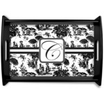 Toile Black Wooden Tray - Small (Personalized)