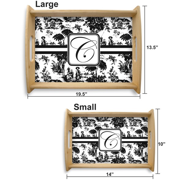 Toile Serving Tray Wood Sizes