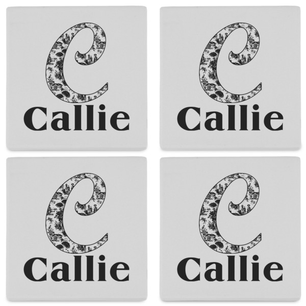 Toile Set of 4 Sandstone Coasters - See All 4 View