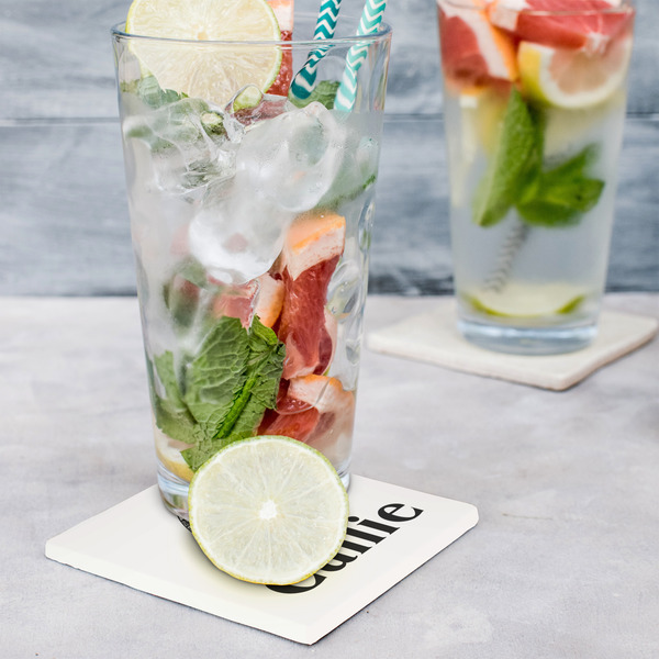 Toile Set of 4 Stone Coasters - In Context View