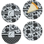 Toile Set of 4 Glass Appetizer / Dessert Plate 8" (Personalized)