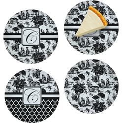 Toile Set of 4 Glass Appetizer / Dessert Plate 8" (Personalized)