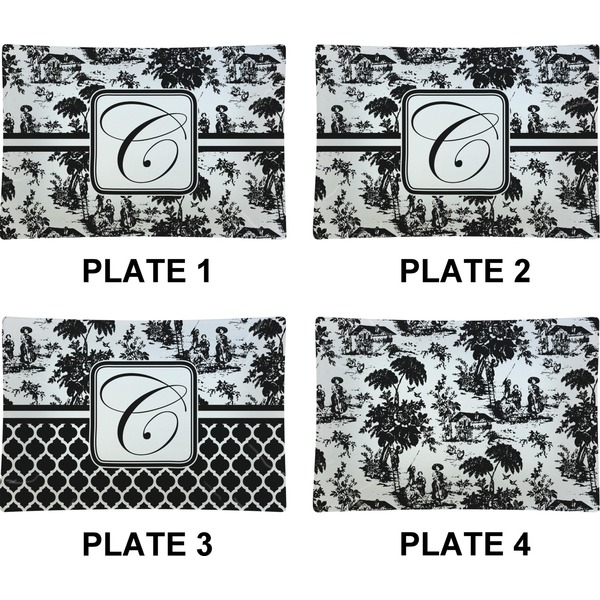Toile Set of Rectangular Appetizer / Dessert Plates (Approval)