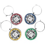 Toile Wine Charms (Set of 4) (Personalized)