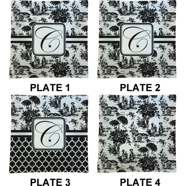 Toile Set of Square Dinner Plates (Approval)